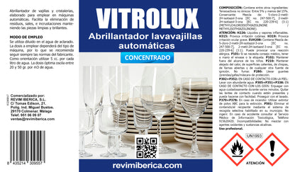VITROLUX - Abrillantador de vajillas concentrado para máquinas automáticas.