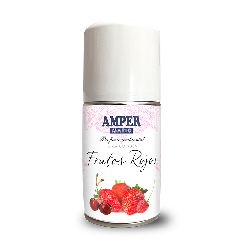 Ambientador en aerosol AMPER MATIC aroma Frutos Rojos de 250 ml para difusor automático