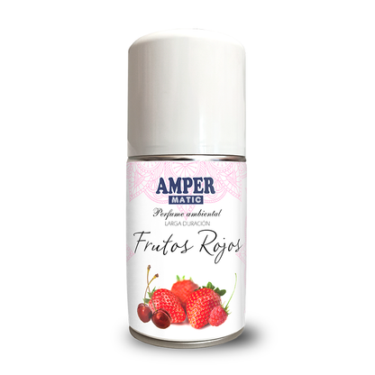 Ambientador en aerosol AMPER MATIC aroma Frutos Rojos de 250 ml para difusor automático