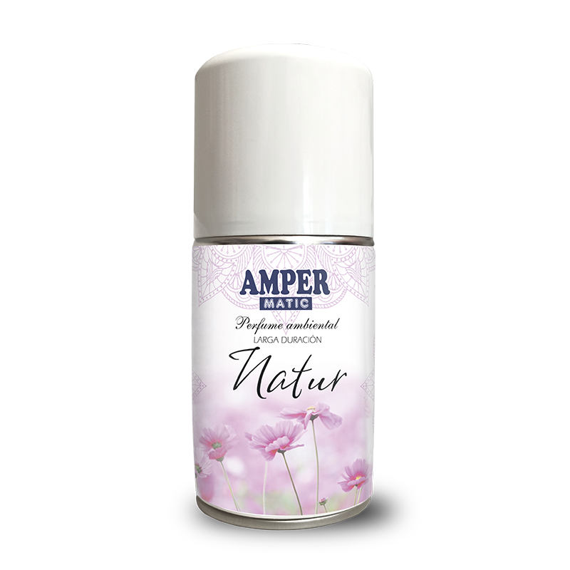 Ambientador en aerosol AMPER MATIC aroma Natur de 250 ml para difusor automático o de uso manual