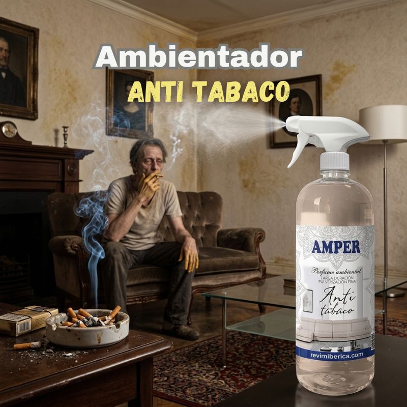 elimindor de olores de tabaco, mascotas y olores de gatos con spray ambientador anti tabaco 