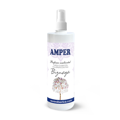 Descubre el ambientador de Biznaga AMPER, inspirado en el perfume floral de Málaga. Un homenaje a su feria y tradición, con notas de jazmín y flores blancas. Aroma permanente y elegante.

