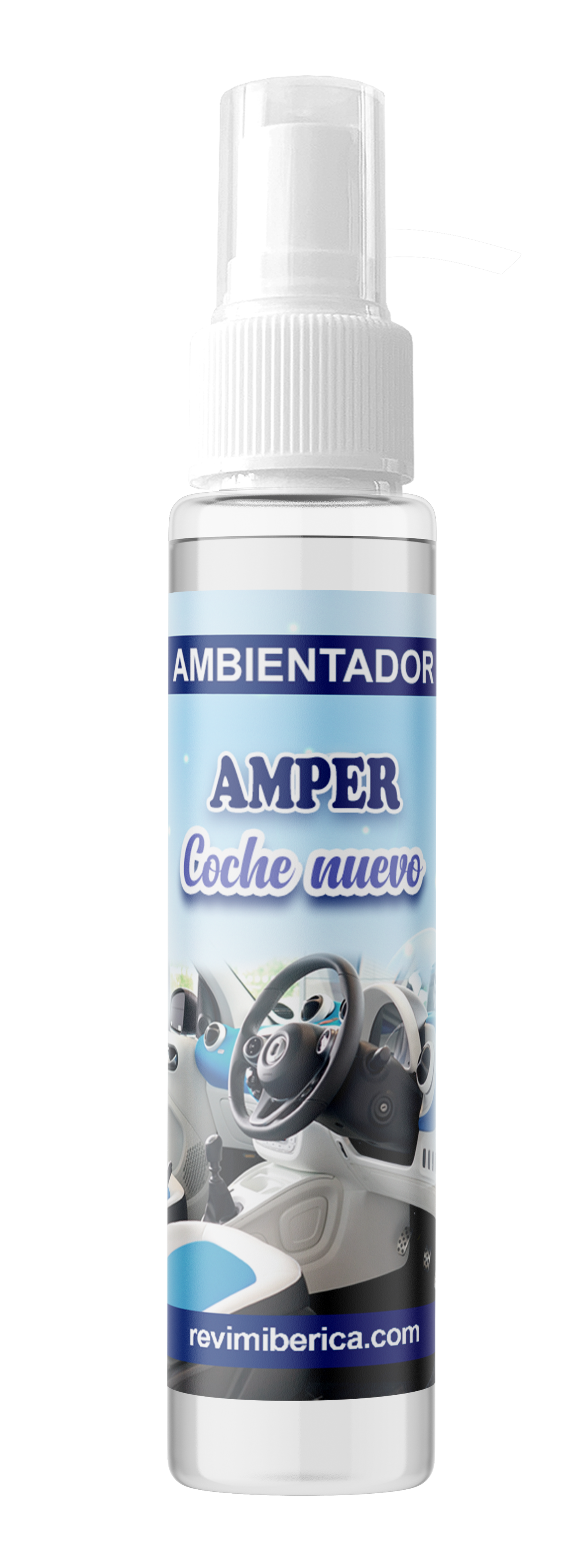 Ambientador aroma a COCHE NUEVO. Elimina malos olores en el vehículo. Concentrado, permanente. AMPER COCHE NUEVO