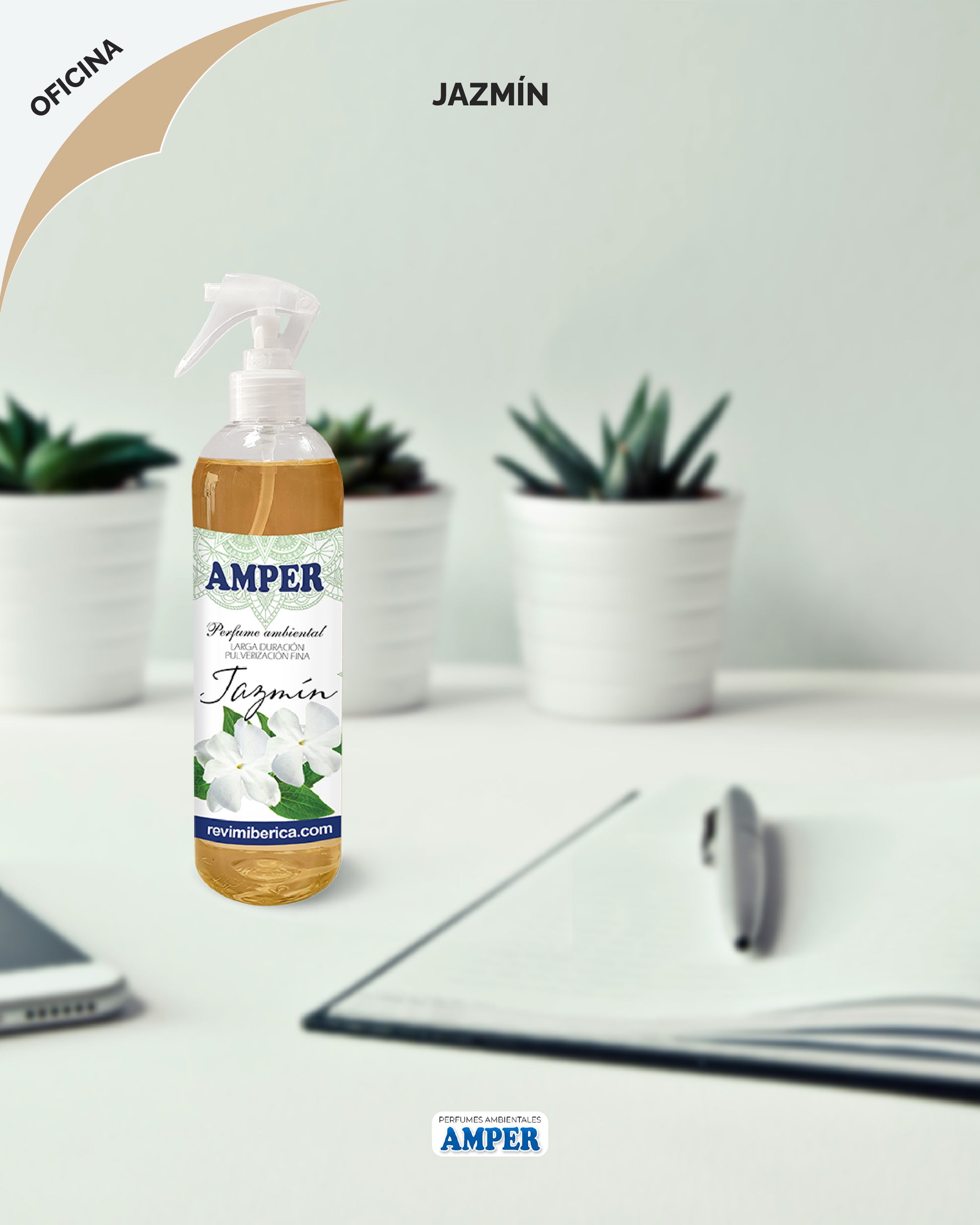 Ambientador profesional con esencia concentrada floral y almizclada con aroma a jazmín natural 