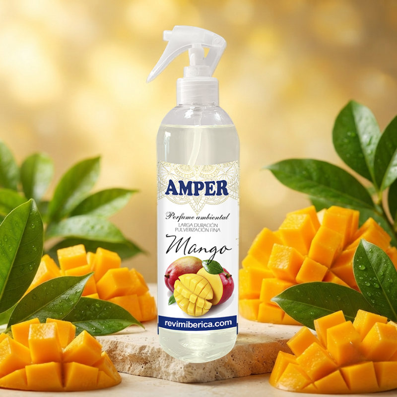 ambientador realista de aroma a mango que se puede poner en la ropa con notas deliciosas