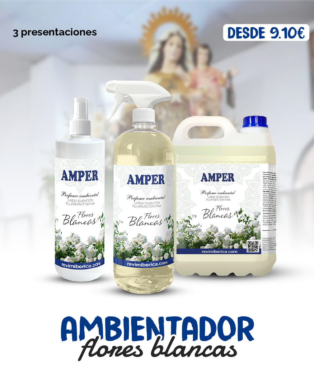 ambientador de flores blancas para dias de la virgen esencia super concentrada 