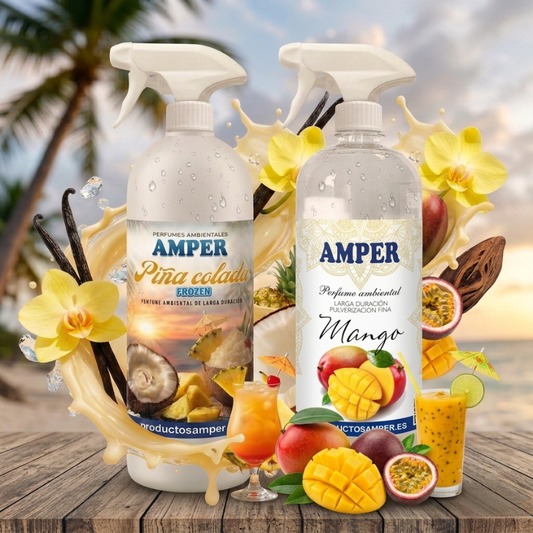 Pack 2 Ambientadores Tropicales MAGO COLADA 2 Litros | Piña Colada y Mango | Fabricados en España