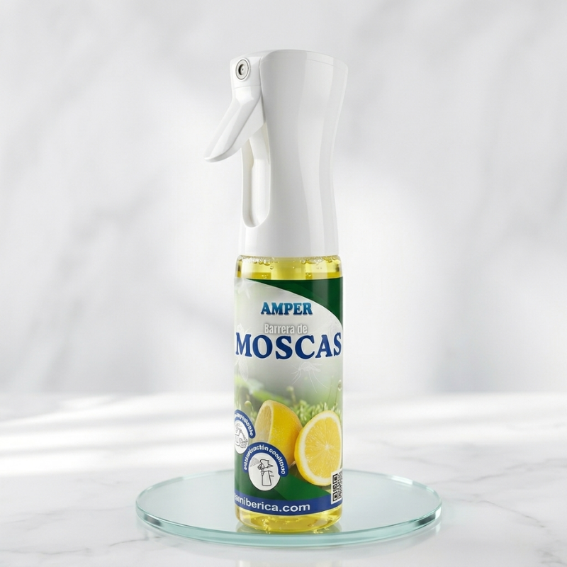 Ambientador Barrera de Moscas y Mosquitos Aroma Limón con Pulverizador Flairosol Original | Bruma Continua y Frescura Duradera