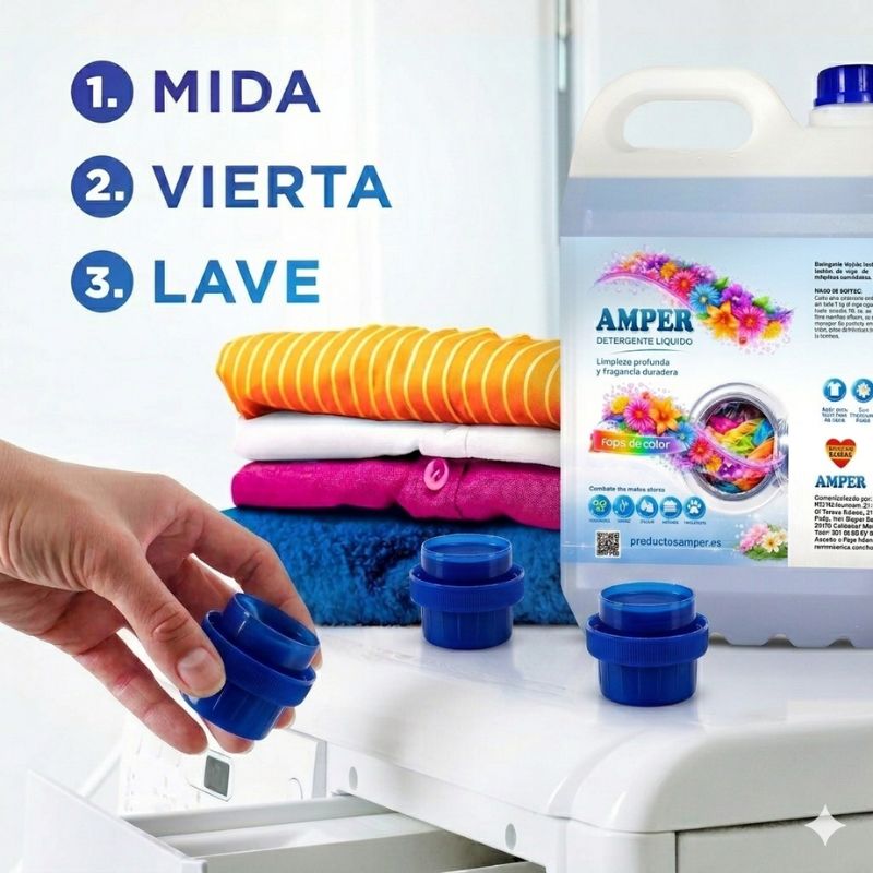Pack detergente ropa color + suavizante 5L – Limpieza y aroma duradero | AMPER