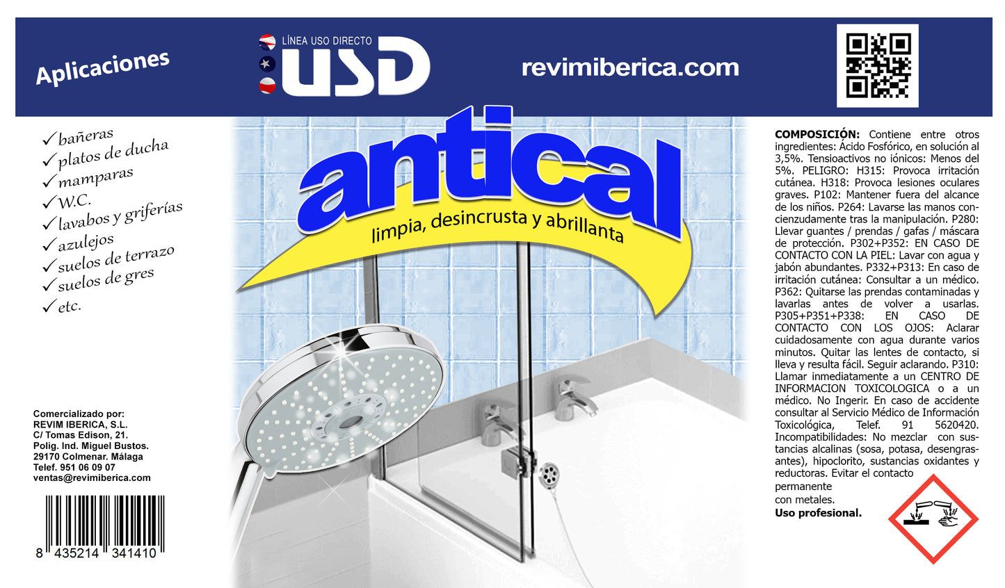 Antical Limpiador para baños. Uso directo (750ml)