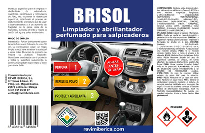 BRISOL. Abrillantador perfumado para el interior del coche, limpia salpicaderos y plásticos.