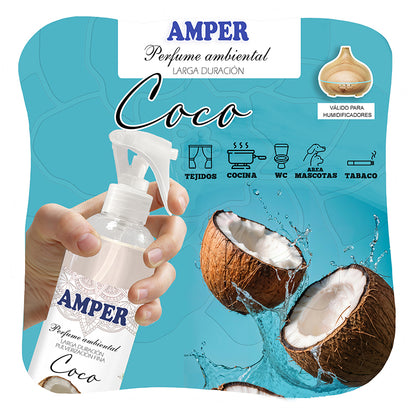 Ambientador aroma COCO AMPER | Aroma tropical con leche y agua de coco