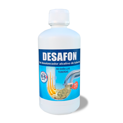 Gel Desatascador Alcalino de tuberias. Para cualquier tipo de tubería DESAFON