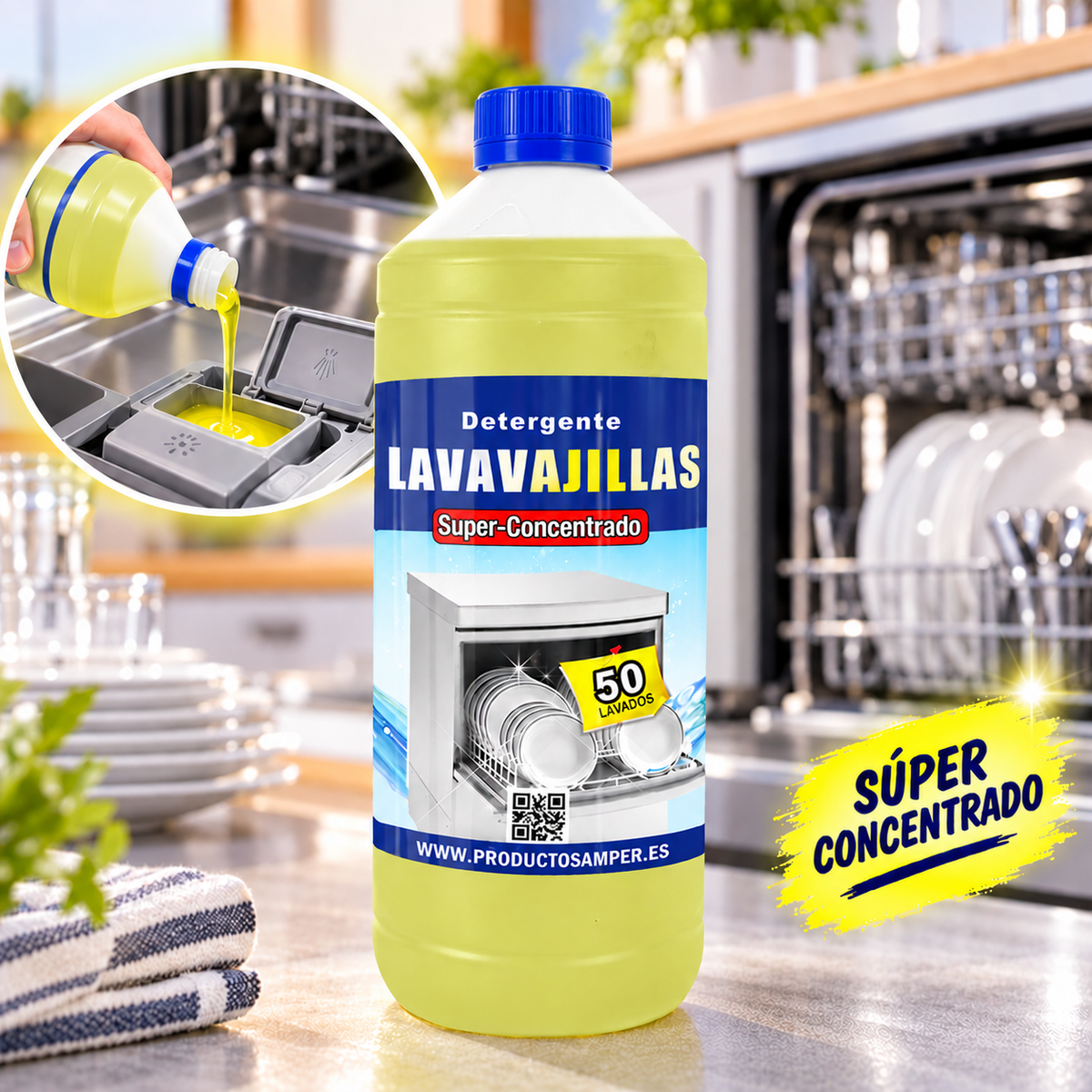 Detergente lavavajillas SUPERCONCENTRADO para máquinas automáticas