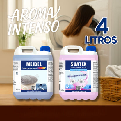 Pack Lavandería DUO: Detergente Ropa Color MEIBEL + Suavizante SUATEX Aroma Intenso