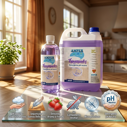 Friegasuelos pH neutro aroma fresa para mármol parquet terrazo y suelos delicados TROWEN