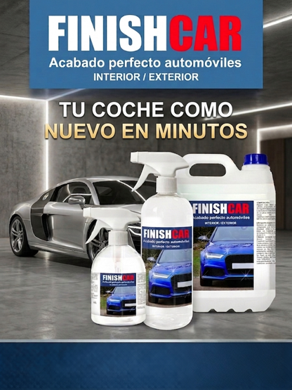FINISH-CAR Limpiador Multiusos para Coche con Bioalcohol | Limpieza Interior y Exterior con Brillo Antiestático | Lavado en seco para automóviles