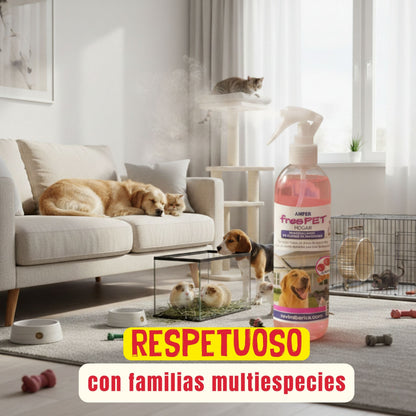 Neutralizador de olores de mascotas FresPET Hogar en spray para perros, gatos, conejos y hámsters