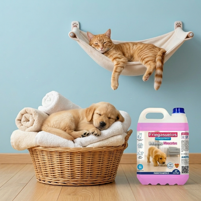 Fregasuelos perfumado concentrado AMPER Mascotas – Aroma limpio y floral - Eliminador de olores 1Litro