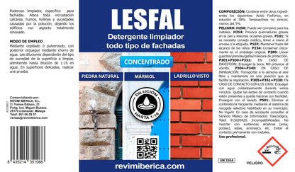 LESFAL. Detergente limpiador concentrado para fachadas