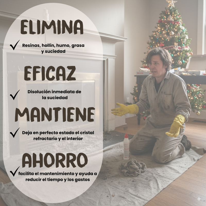 eliminador de hollín, mantiene el estado del cristal reluciente