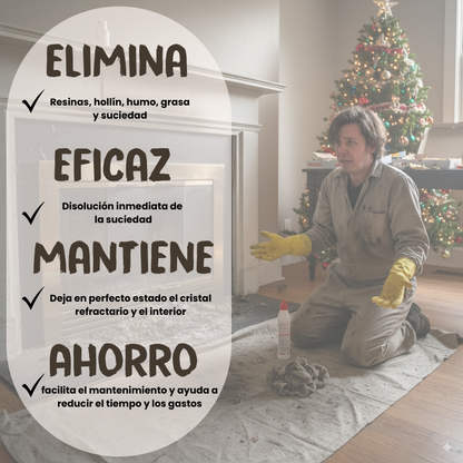 eliminador de hollín, mantiene el estado del cristal reluciente