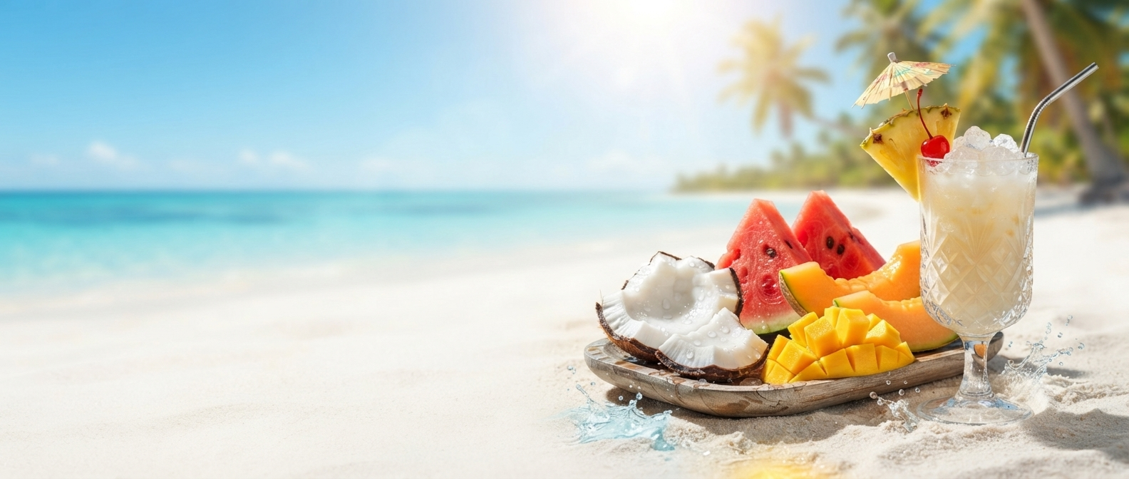 playa con frutas tropicales aromas hecho ambientadores amper