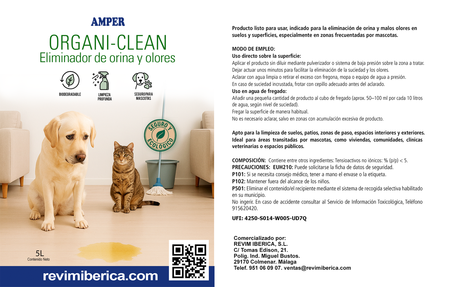 ORGANIC CLEAN – Limpiador orgánico desincrustante y desodorizante para hogar y zonas públicas