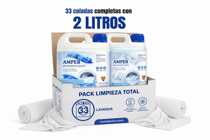 Pack Lavandería Dúo MEIBEL 2L + 2L | Detergente Líquido y Suavizante Profesional para Ropa Limpia y Suave