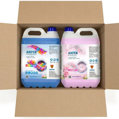 Pack detergente ropa color + suavizante 5L – Limpieza y aroma duradero | AMPER