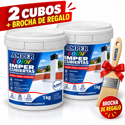 Imper Cubiertas Blanca – Pintura de 5kg Caucho Acrílico Impermeabilizante para Terrazas, Cubiertas y Azoteas