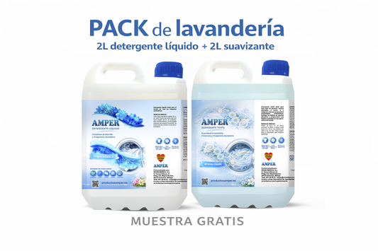 Pack Lavandería Dúo MEIBEL 2L + 2L | Detergente Líquido y Suavizante Profesional para Ropa Limpia y Suave