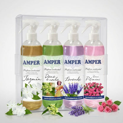 Pack ambientadores de primavera AMPER (4 + 1 GRATIS) – Aromas florales duraderos y concentrados