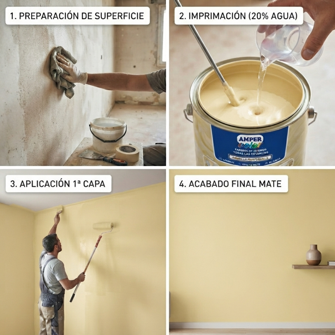 Bote de pintura amarillo mantequilla Amper Color