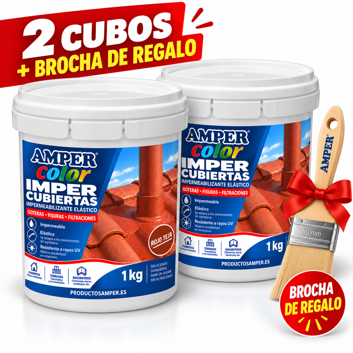 Imper Cubiertas Blanca – Pintura de 5kg Caucho Acrílico Impermeabilizante para Terrazas, Cubiertas y Azoteas