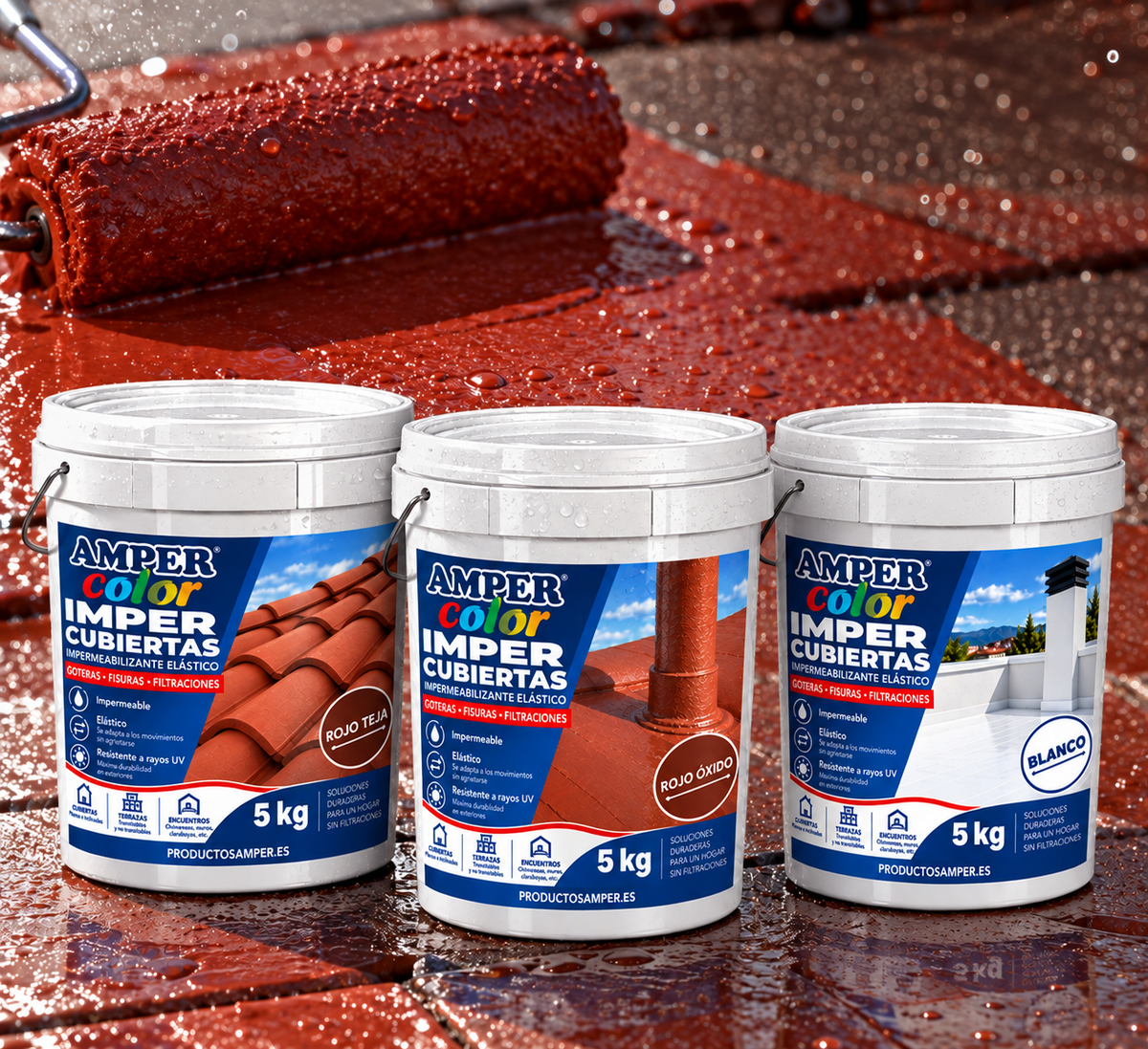 Imper Cubiertas Blanca – Pintura de 5kg Caucho Acrílico Impermeabilizante para Terrazas, Cubiertas y Azoteas