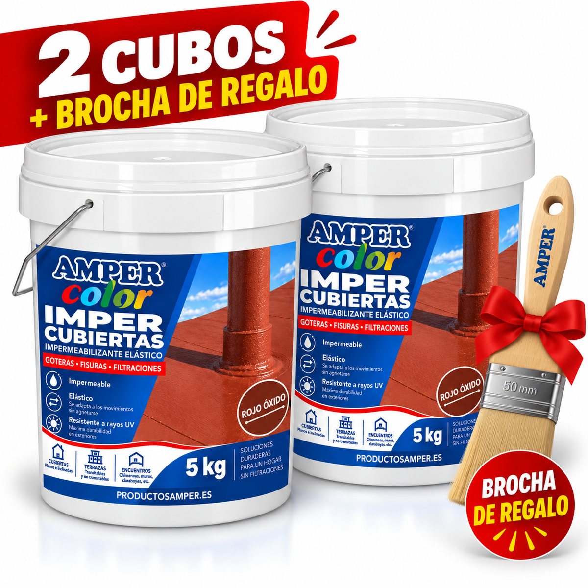 Imper Cubiertas Blanca – Pintura de 5kg Caucho Acrílico Impermeabilizante para Terrazas, Cubiertas y Azoteas