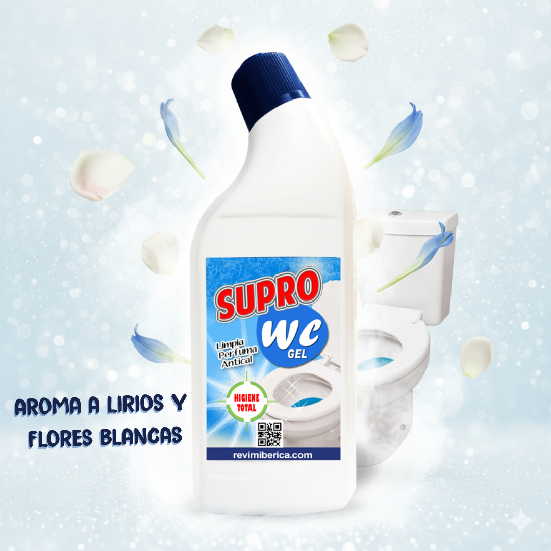 SUPRO-WC AMPER limpiador concentrado para inodoros con aroma floral y brillo duradero