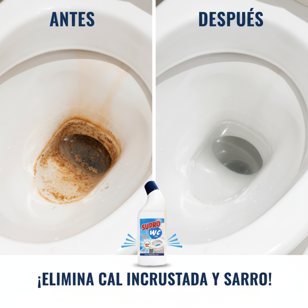 SUPRO-WC AMPER limpiador concentrado para inodoros con aroma floral y brillo duradero