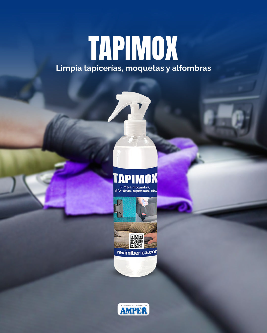 Producto tapimox limpiador de tapicerias en seco amper